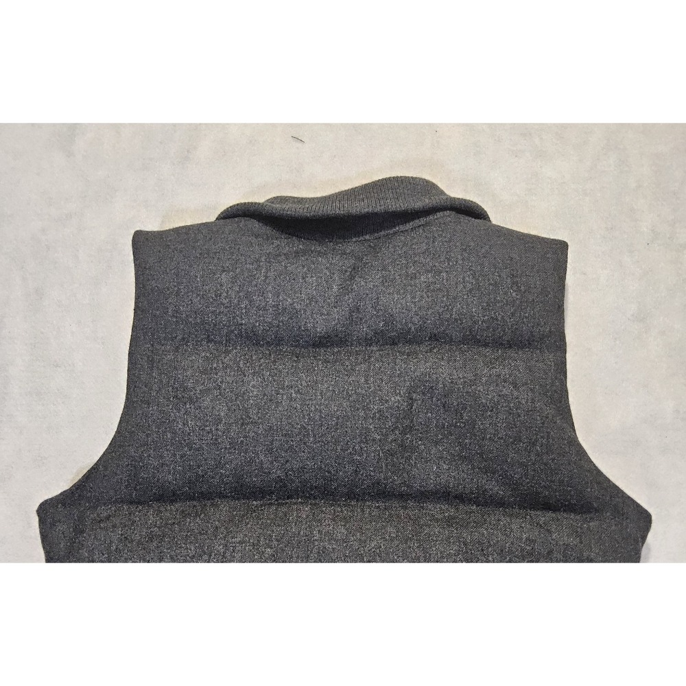 Banana Republic Vest Womans Sz M 8 Down Puffer Gray Wool Coat Quilted Winter - Picture 4 of 6